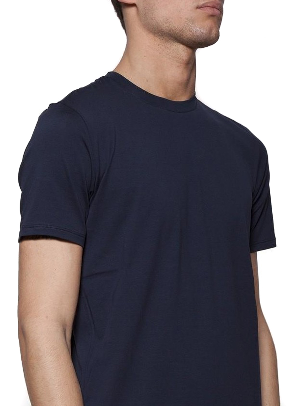 T-shirts Cruciani - Dark blue stretch jersey T-shirt - CUJOSG30JOS0003