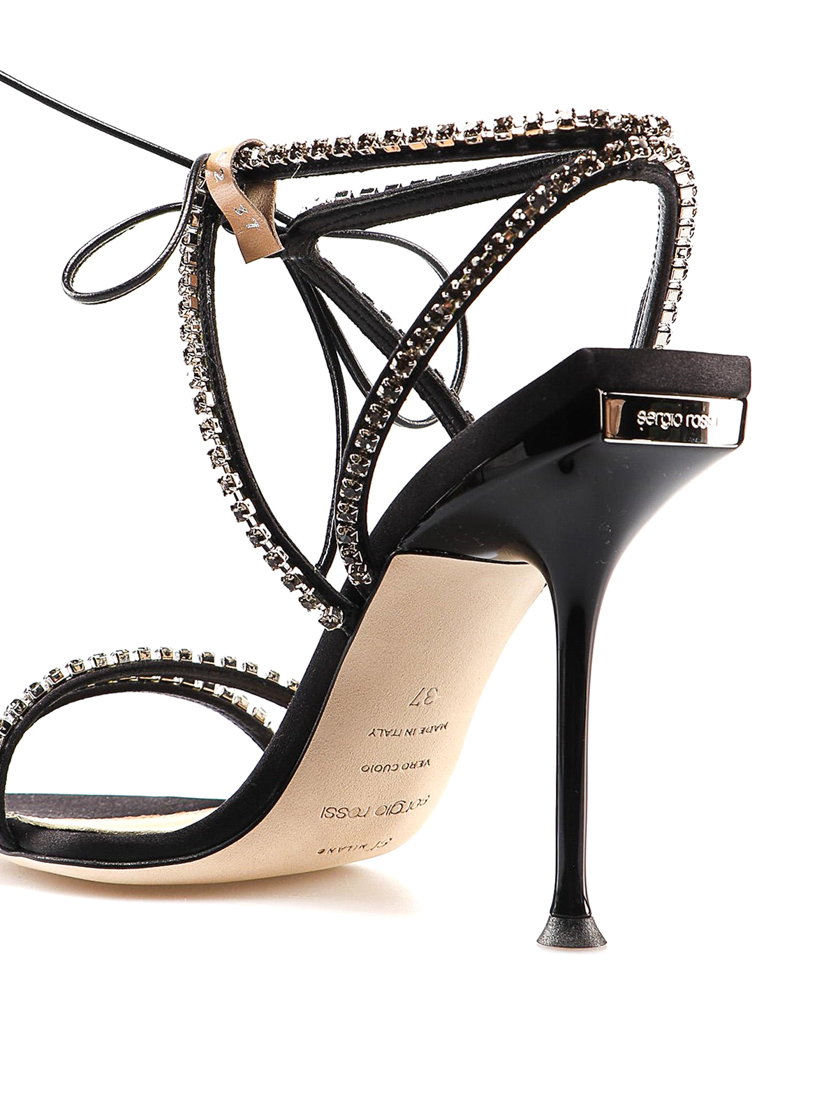 Sandals Sergio Rossi - Crystal embellished satin sandals 