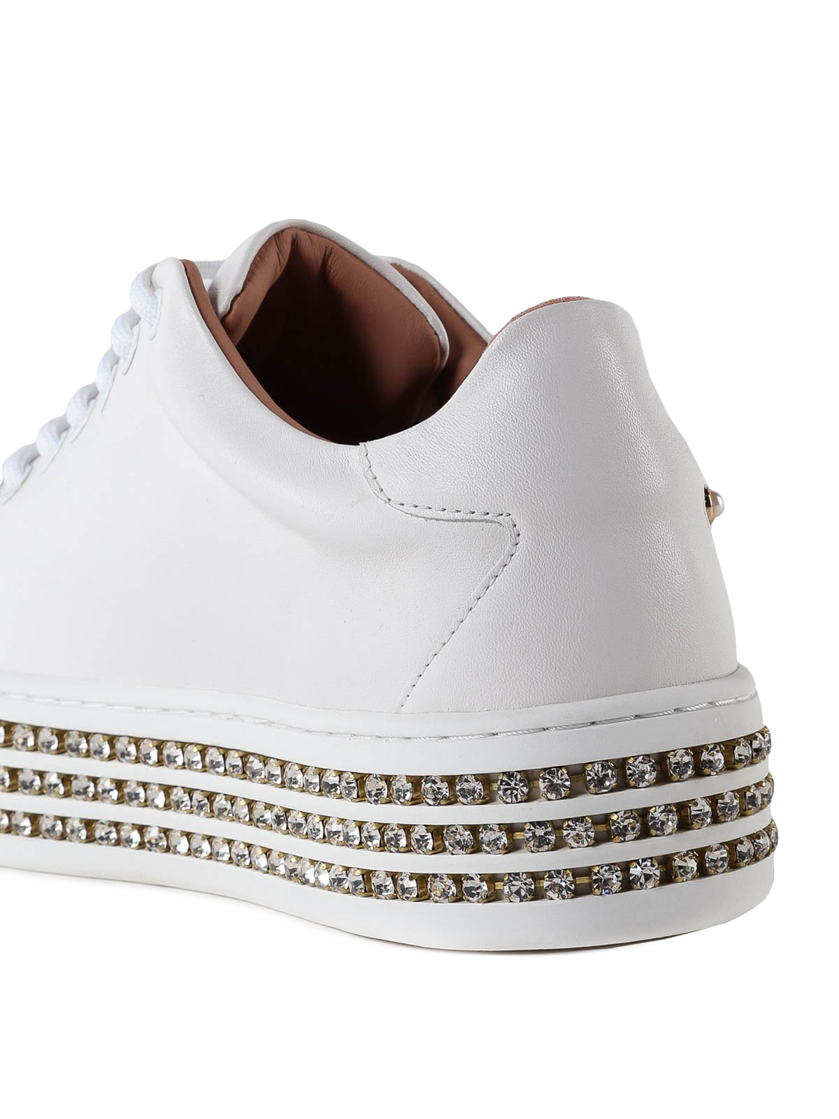 embellished white sneakers