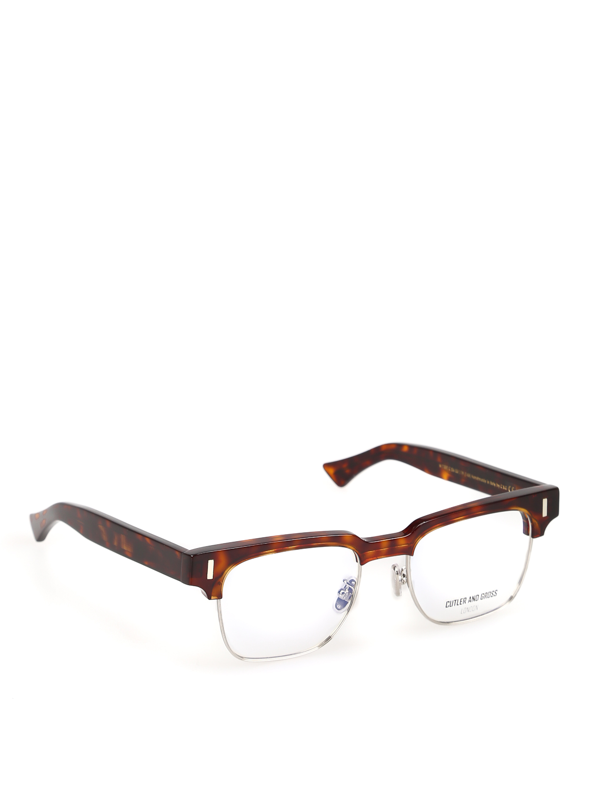 CUTLER AND GROSS METAL AND TORTOISE ACETATE EYEGLASSES