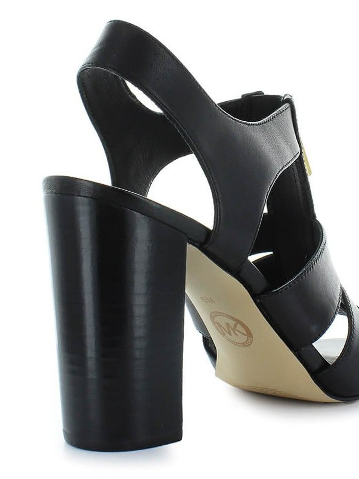 michael kors black leather heels
