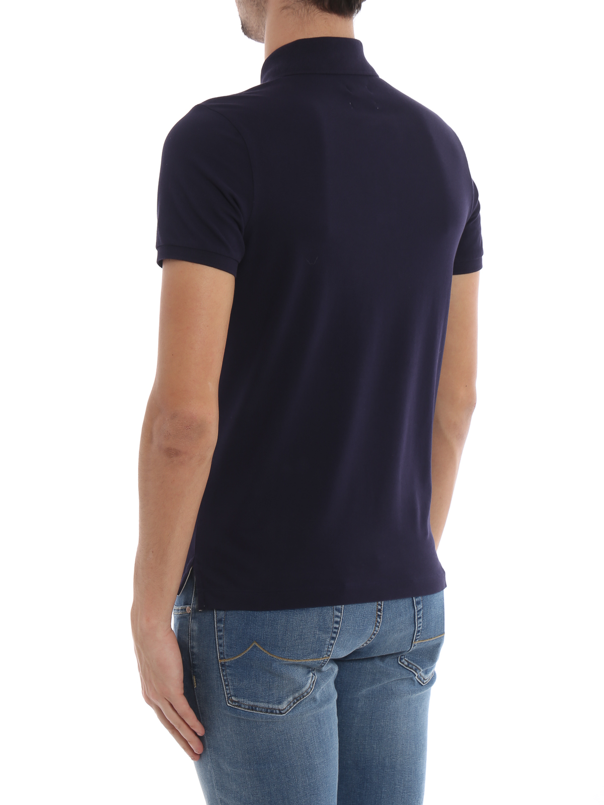 Jacob Cohen - Dark blue polo with contrasting details - polo shirts ...