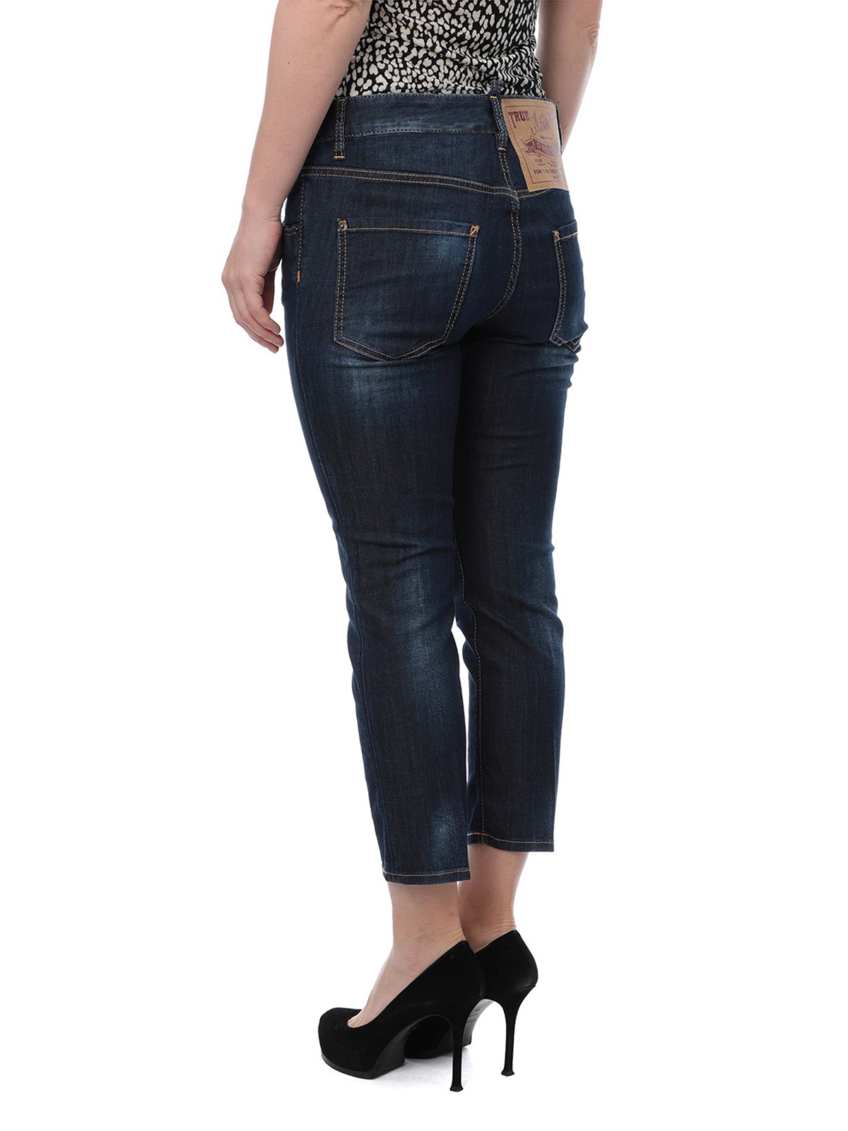 dark denim cropped jeans