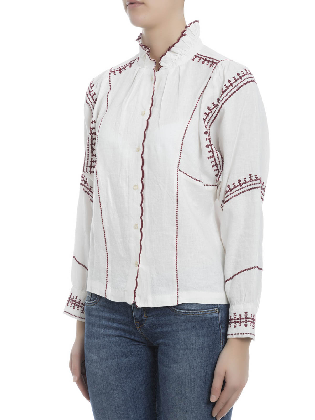 Arthur spand Beskrive Shirts isabel marant etoile - Delphine embroidered linen blouse -  HT093217P024E23EC