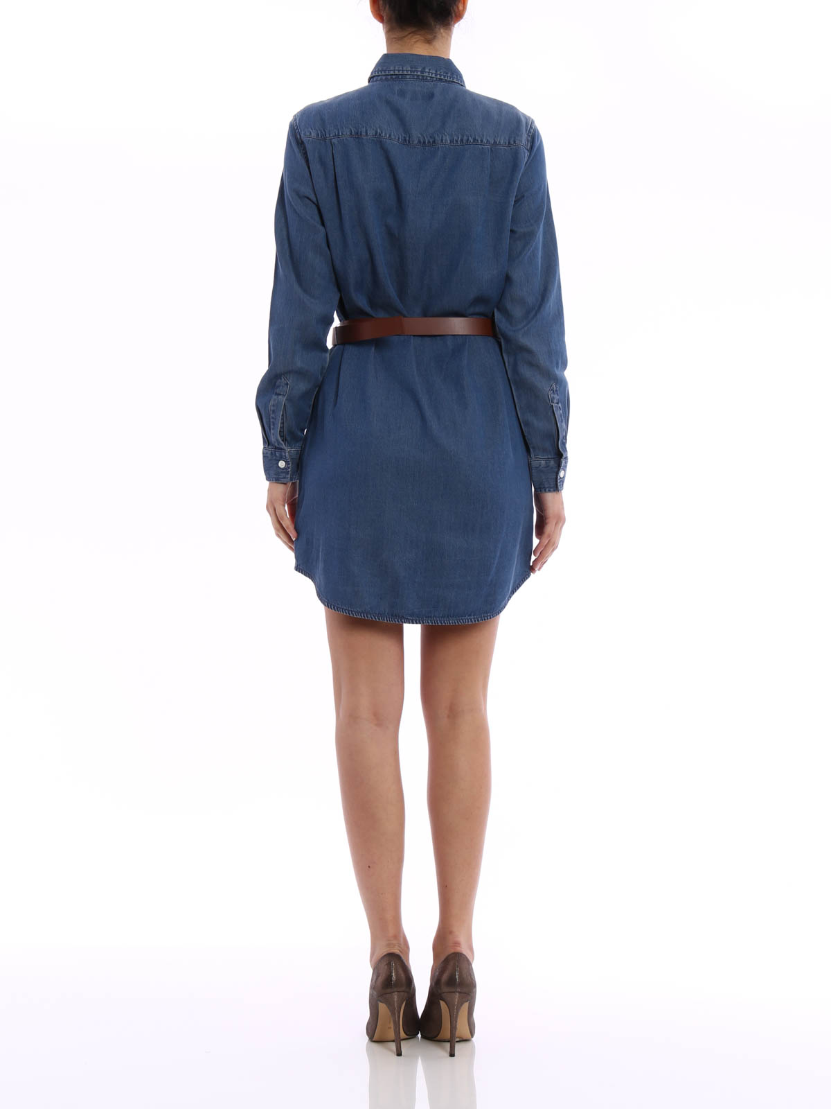 Short dresses Michael Michael Kors - Denim shirt-dress ...