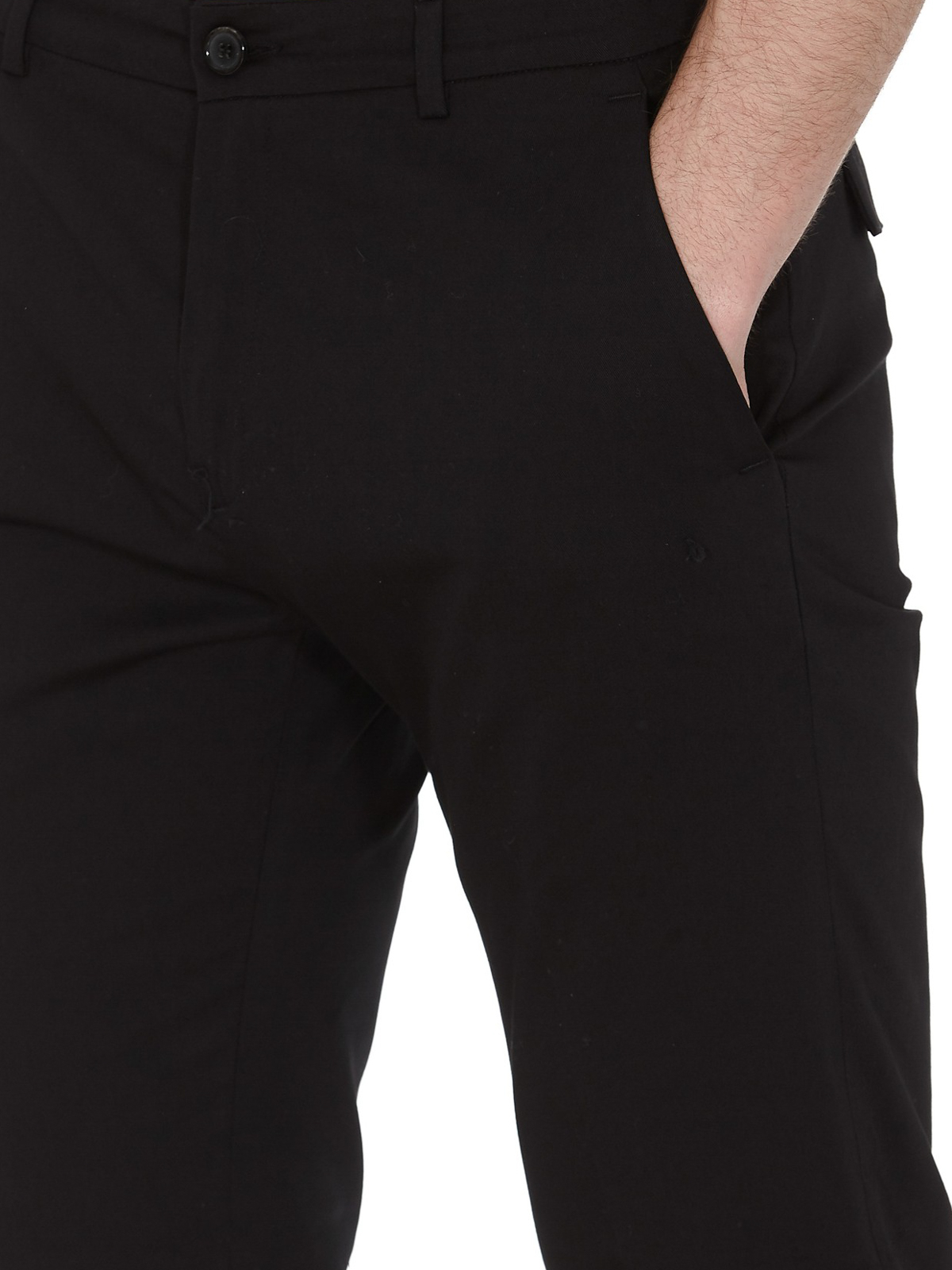 black cotton cropped trousers