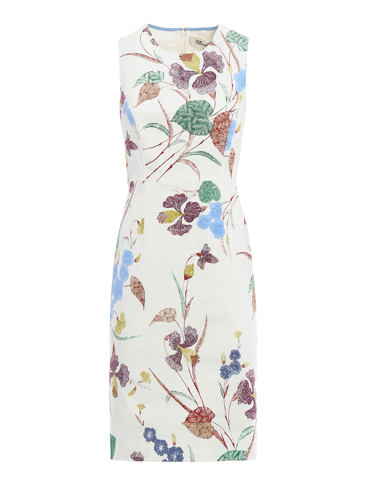 Flower Print High Waist Sheath Dress