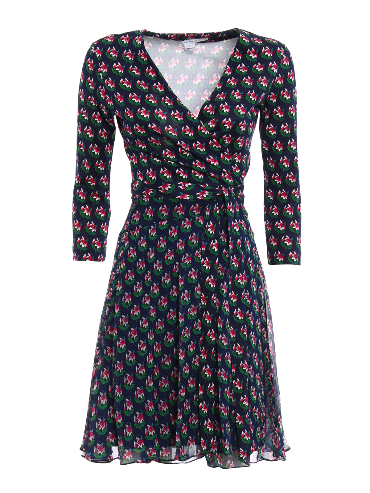 Irina flower print silk wrap dress 