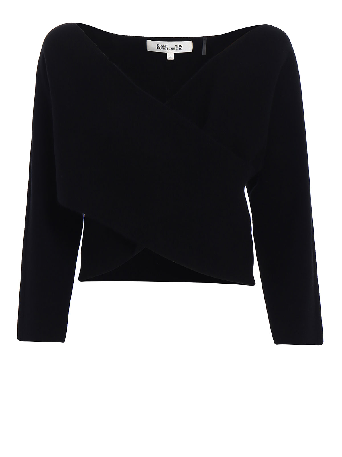 Cashmere wrap crop sweater by Diane Von Furstenberg - v necks | iKRIX