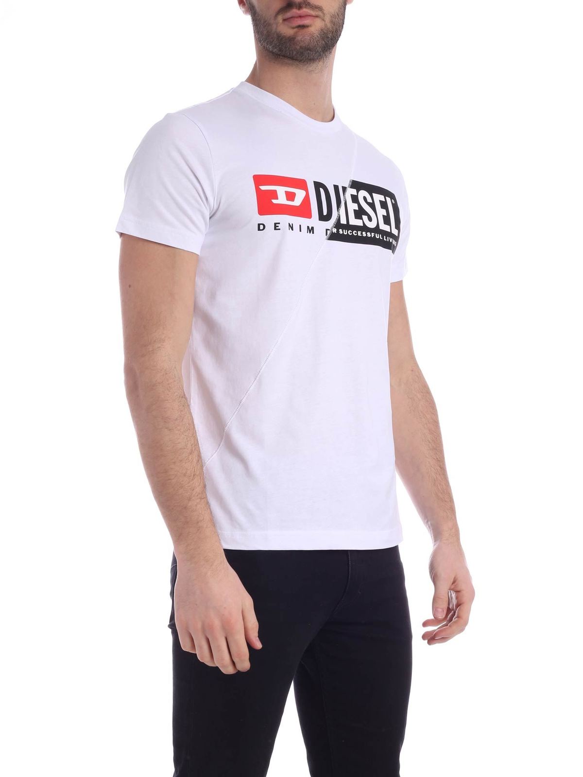 Diesel - Diego Cuty T-shirt in white - t-shirts - 00SDP10091A100