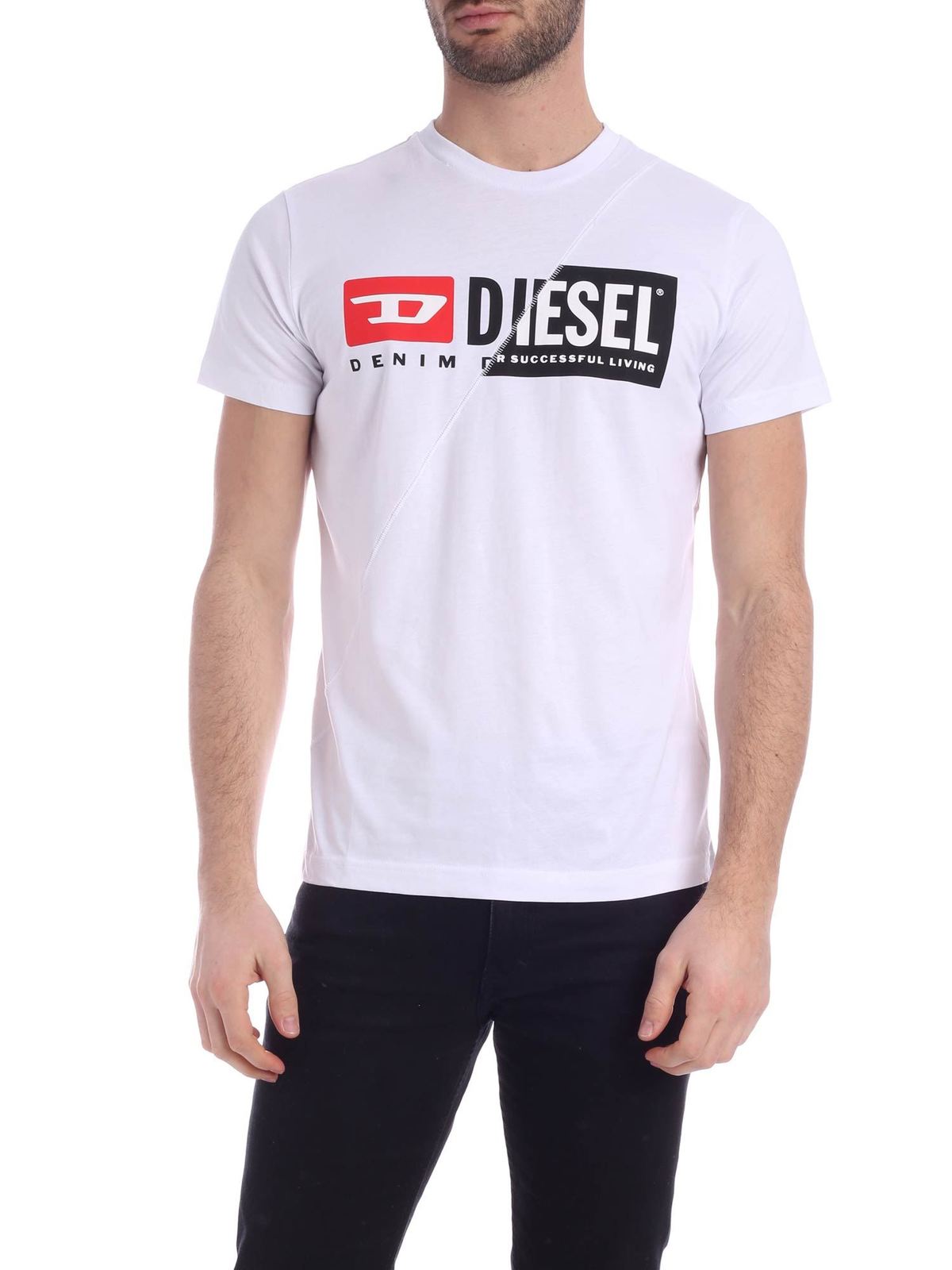 Diesel - Diego Cuty T-shirt in white - t-shirts - 00SDP10091A100