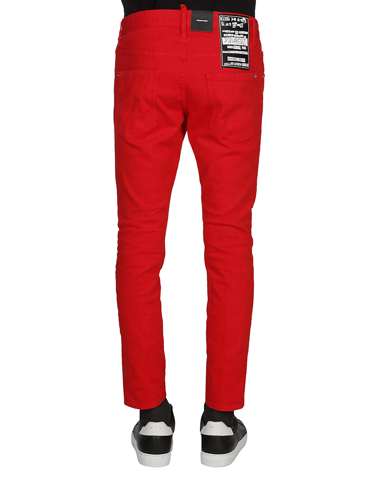 Skinny jeans Dsquared2 - Distressed solid red denim Skater jeans ...