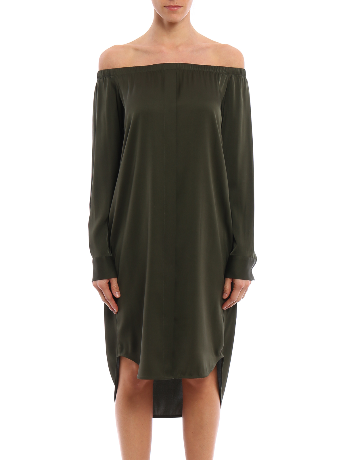 Silk satin shirt  dress  by Dkny  knee length dresses  iKRIX