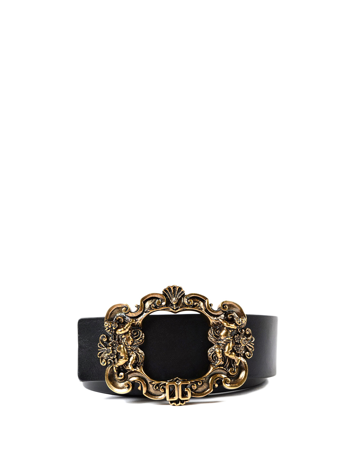 Belts Dolce & Gabbana - Baroque buckle leather belt - BC4197AC49380999