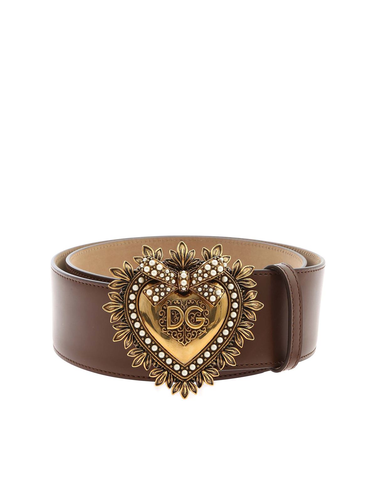 Belts Dolce & Gabbana - Devotion belt in brown - BE1316AK8618N128