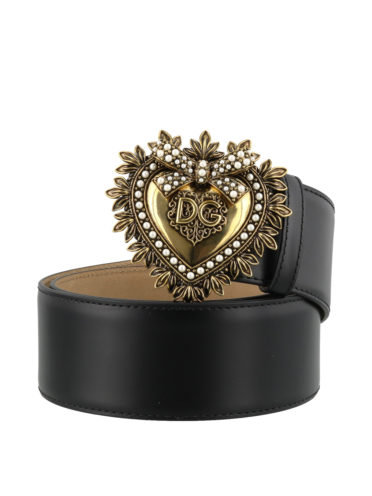 Belts Dolce & Gabbana - Devotion jewel buckle leather belt ...
