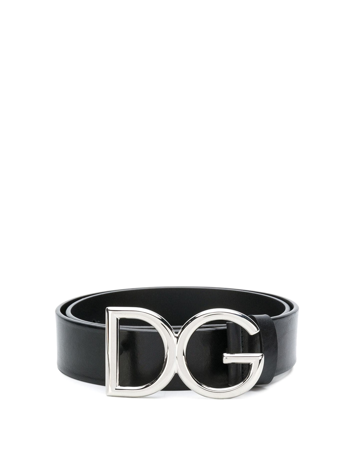 Belts Dolce & Gabbana - DG logo black leather belt - BC4245AI89487653