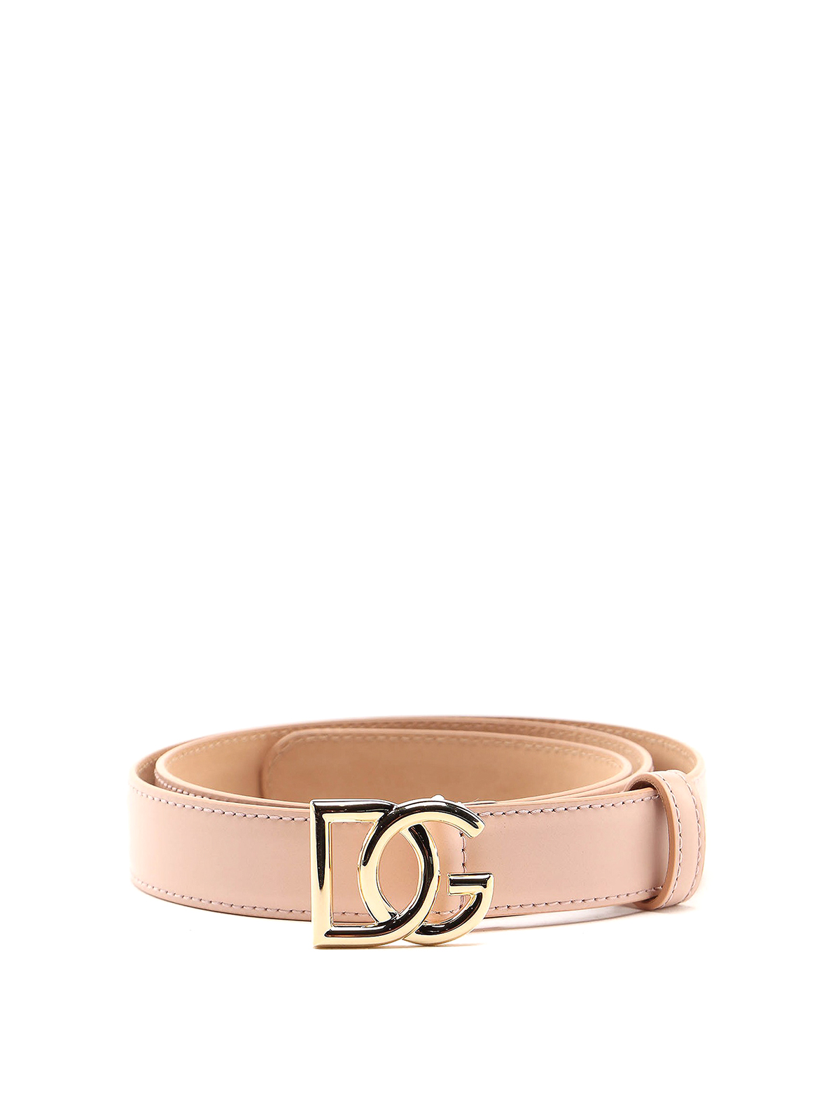 Dolce & Gabbana Dg Millennials Leather Belt In Light Pink