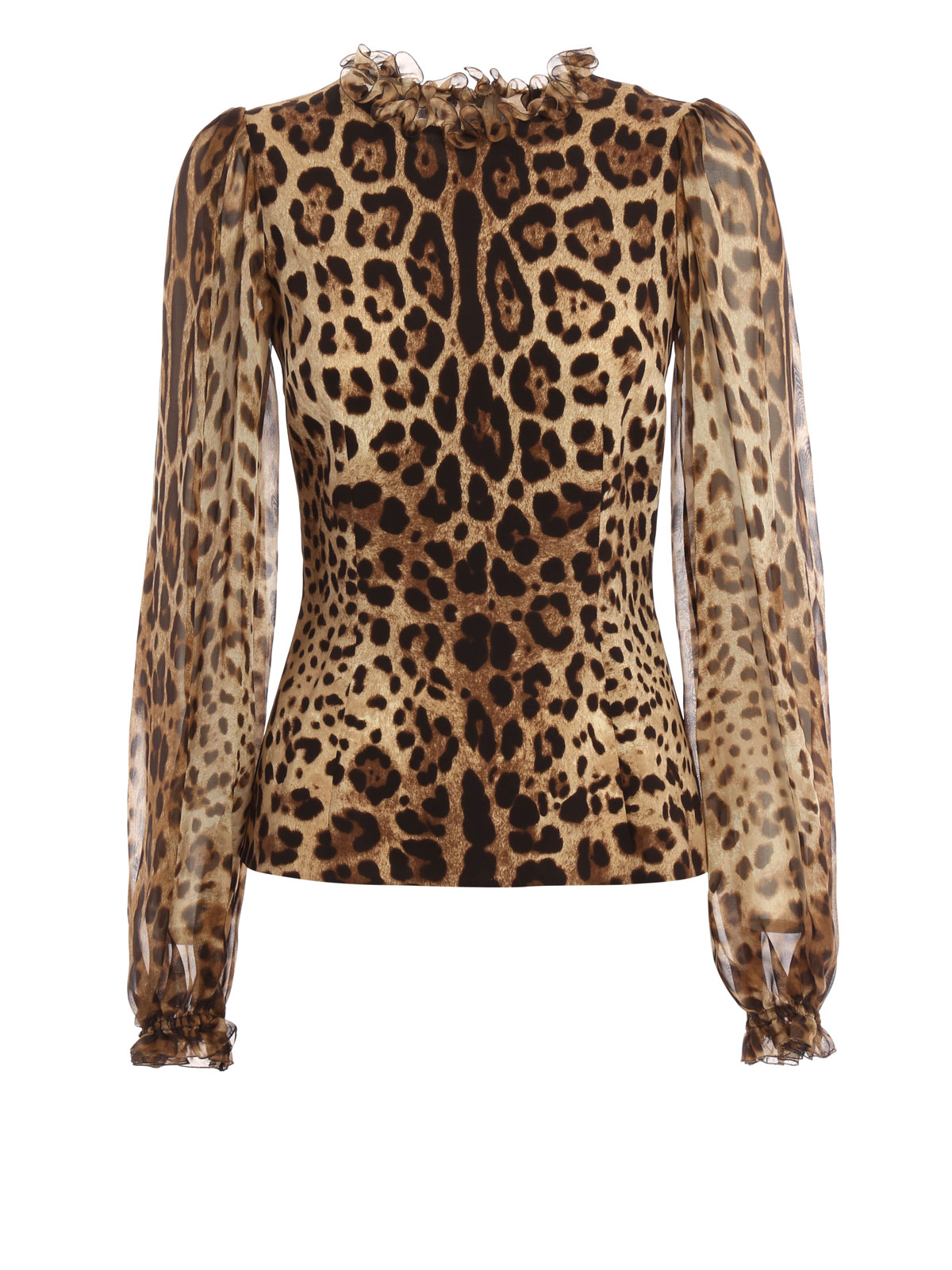 Blouses Dolce & Gabbana - Leo print silk blouse - F7Z46TFSADDHK13M