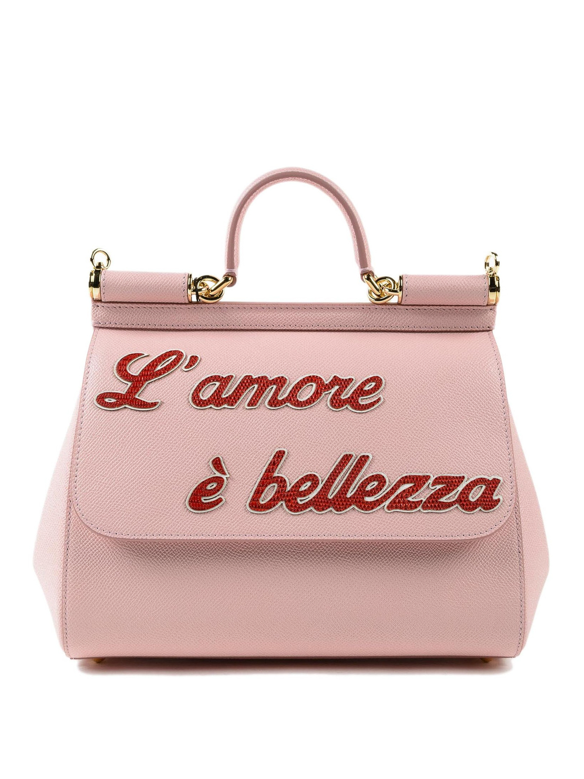 Bowling Bags Dolce Gabbana L Amore E Bellezza Pink Sicily M 6002au3248h402