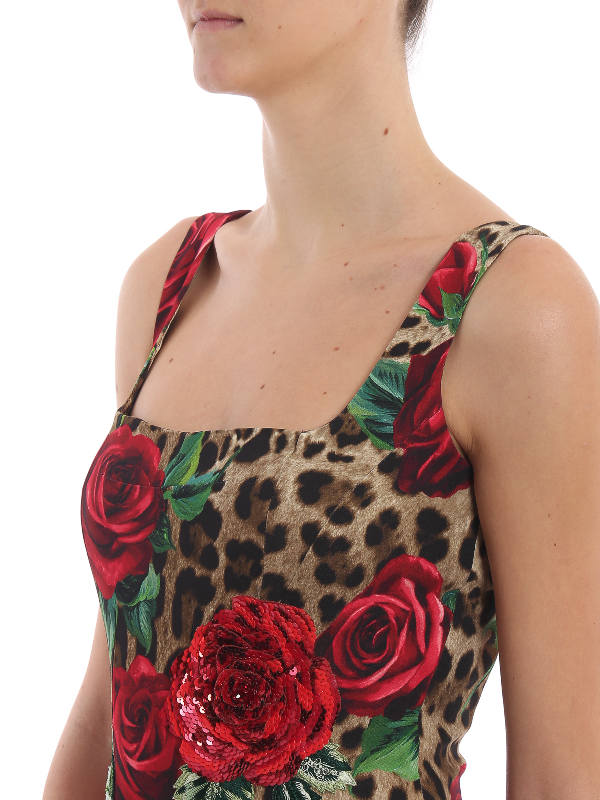Cocktail dresses Dolce & Gabbana - Animal print dress with embroidered  roses - F6B4ZZFSRKKHKIRS