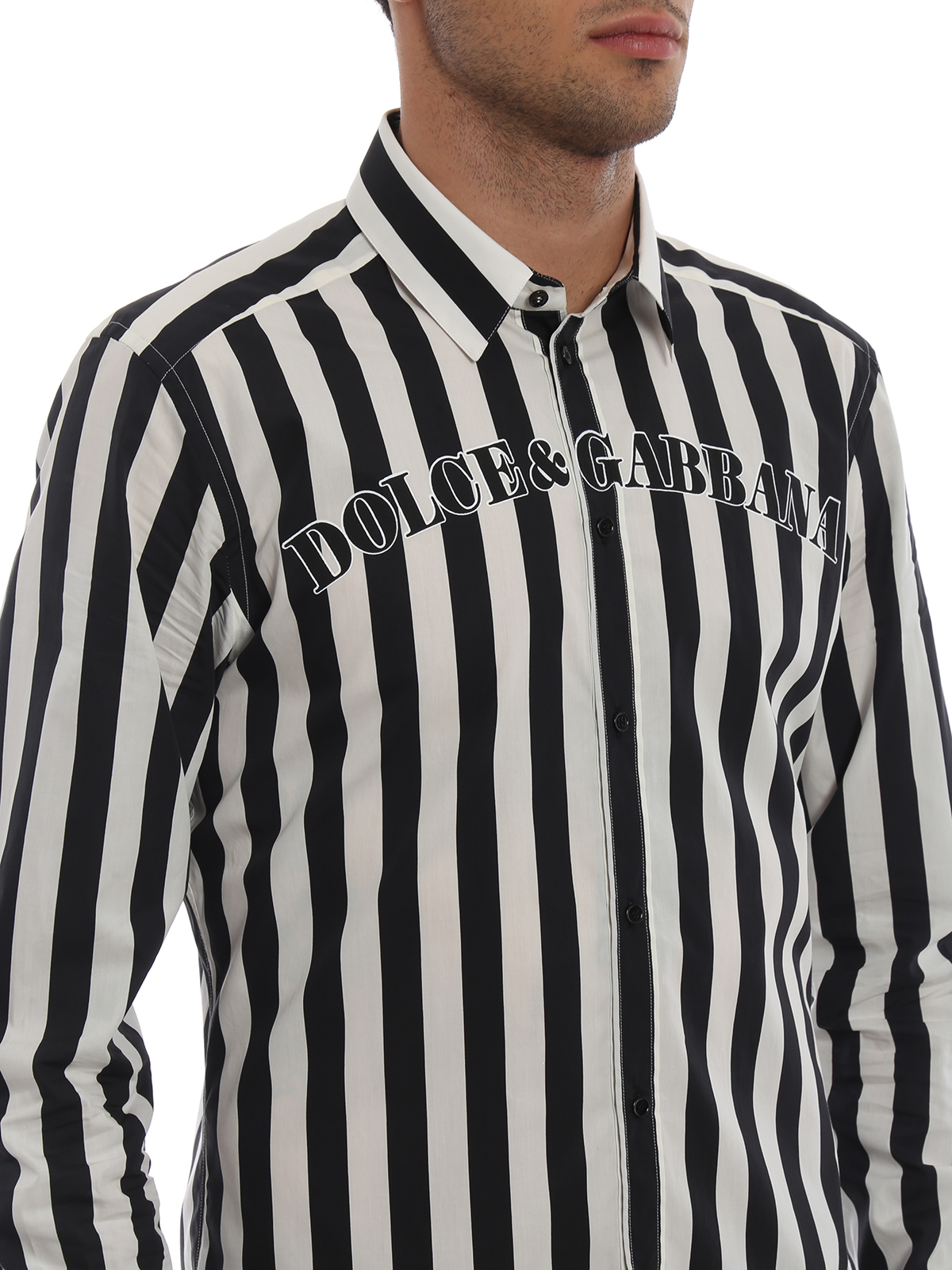 Shirts Dolce & Gabbana - Baseball-inspired striped shirt - G5EJ0TFS5RBHWGVN