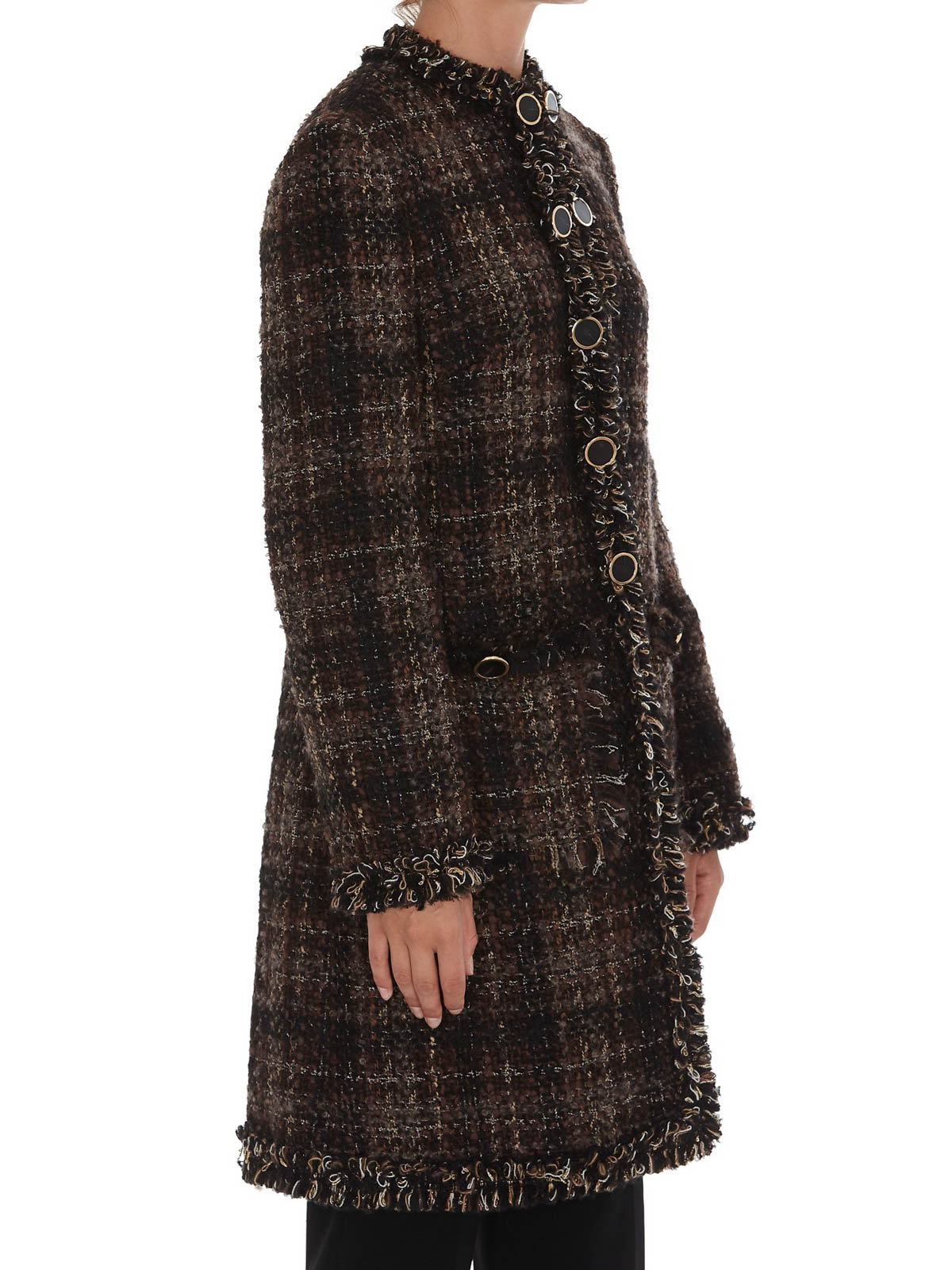 Buttoned tweed coat 