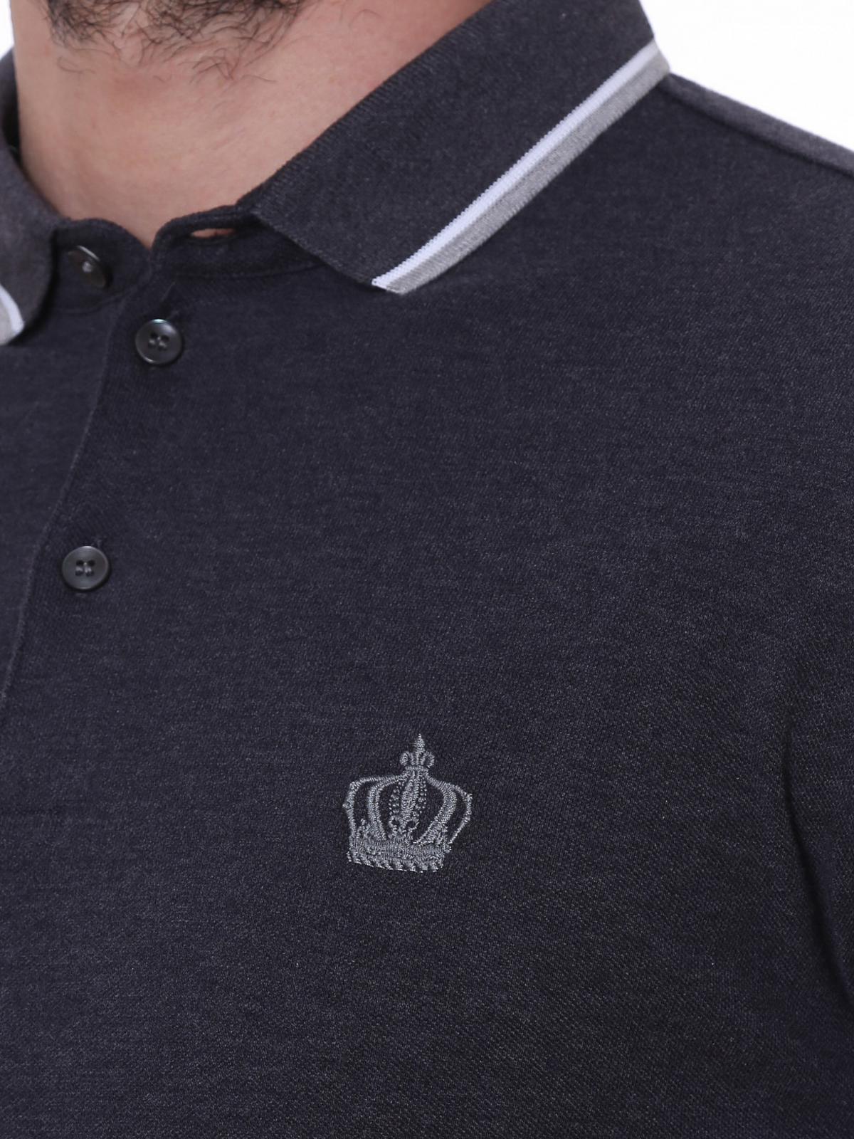 Gabbana - Crown embroidered polo shirt 