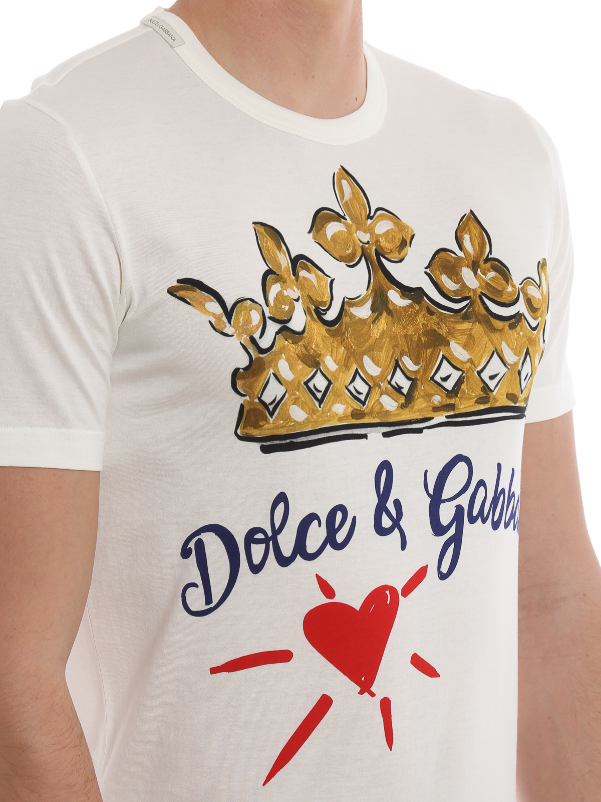 Planeet Liever Vervormen T-shirts Dolce & Gabbana - Dolce & Gabbana crown print Tee -  G8IA8THH7QWHWZ47