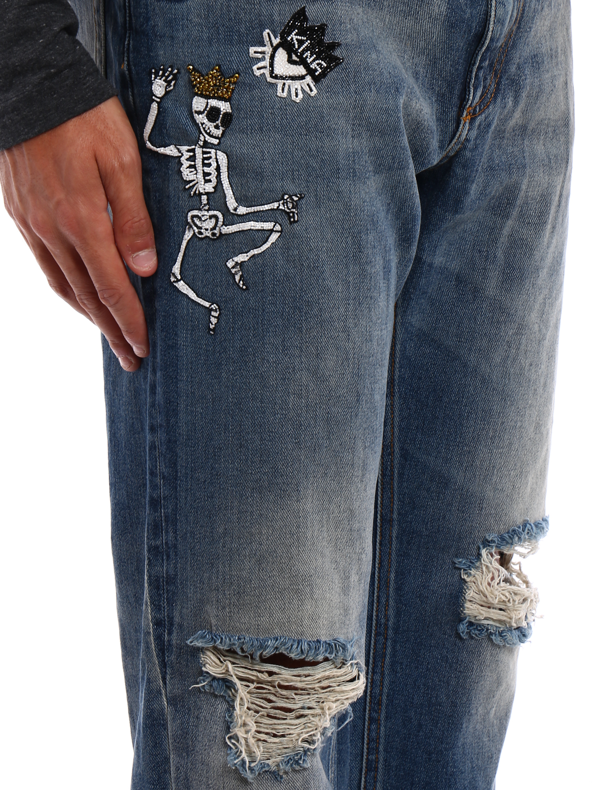 Straight leg jeans Dolce & Gabbana - skull jeans - GY70CZG8V47S9001