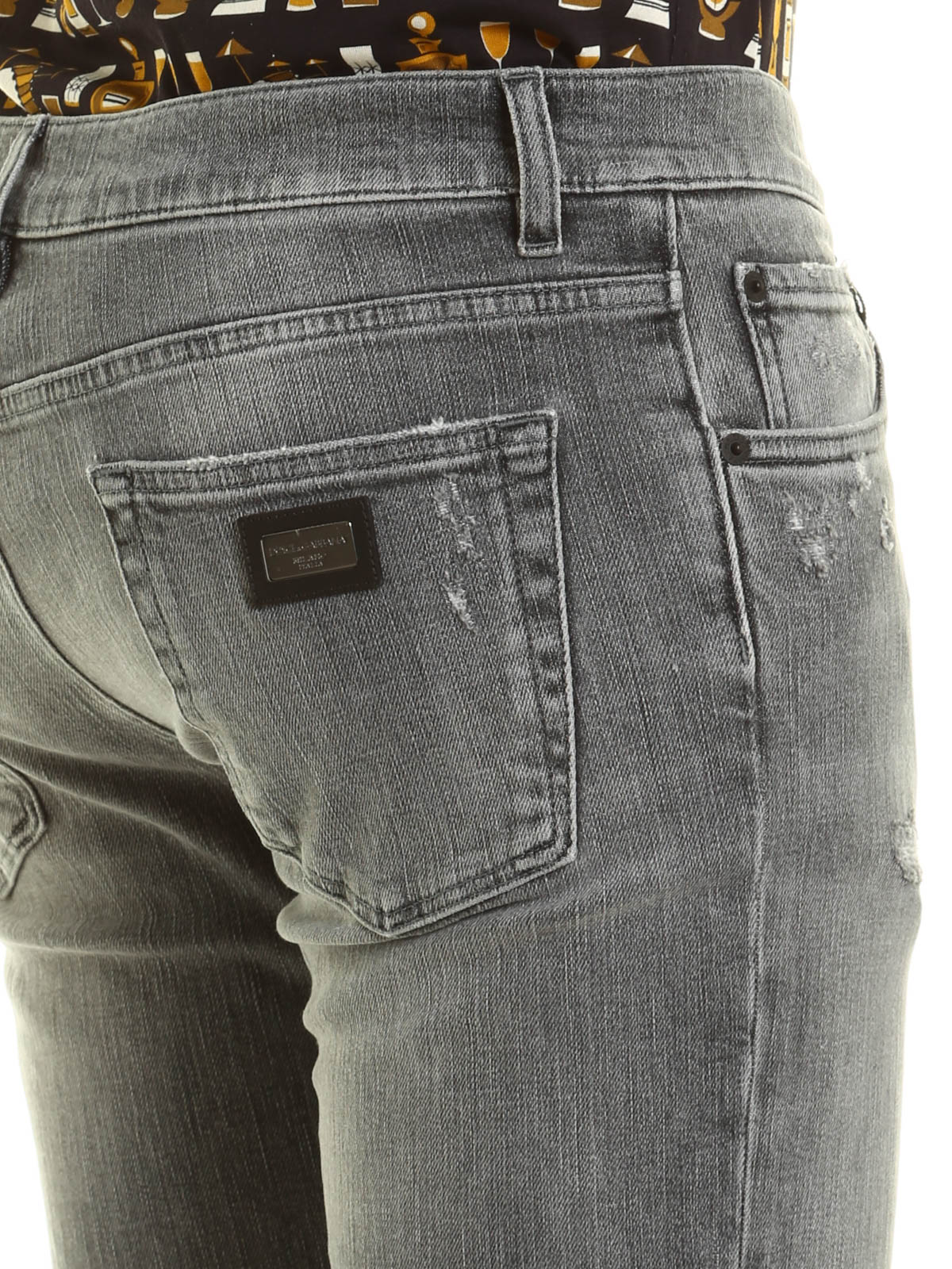 Straight leg jeans Dolce & Gabbana - Fake scraping denim jeans -  G6XOLDG8U55S9001