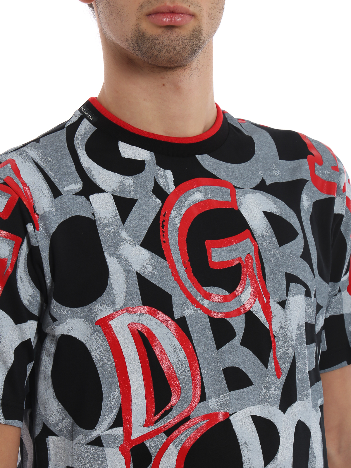 T-shirts Dolce & Gabbana - Graffiti print jersey T-shirt - G8JT0THH7EXHNW42