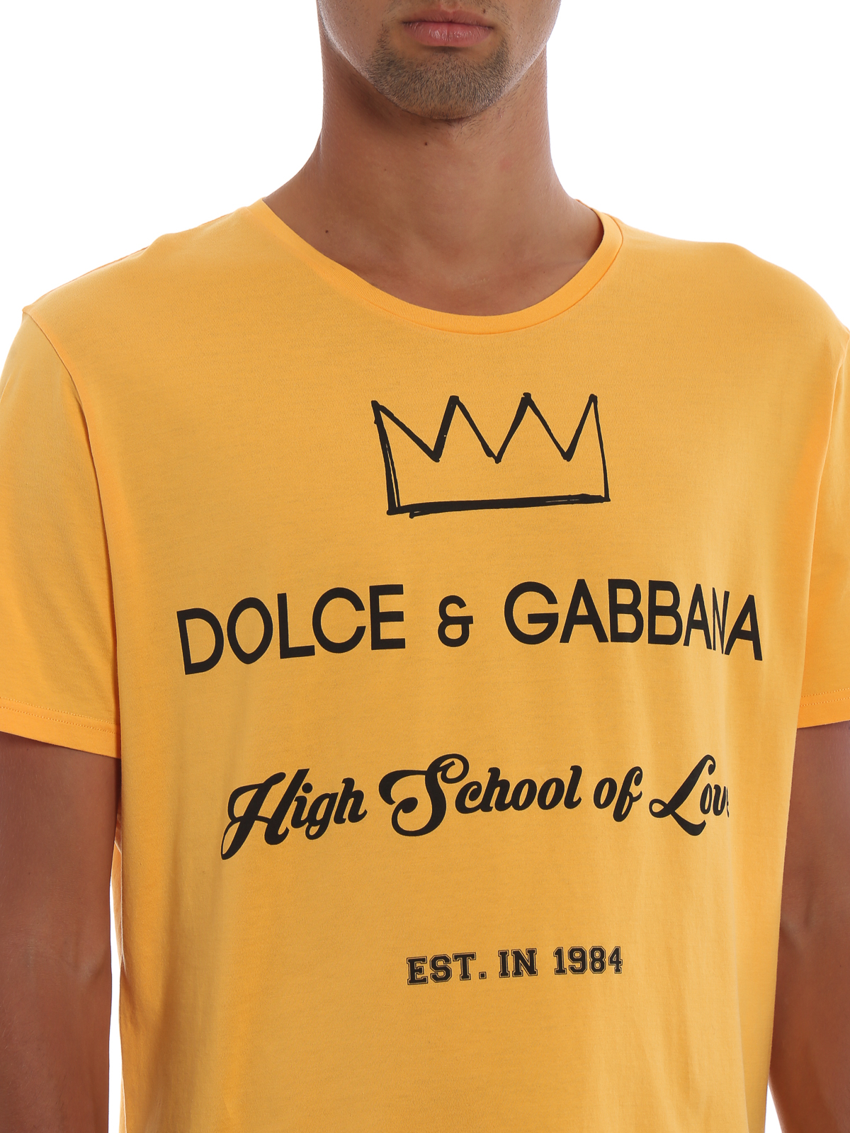 T-shirt Coton Dolce & Gabbana en coloris Jaune Femme Vêtements Tops T-shirts 
