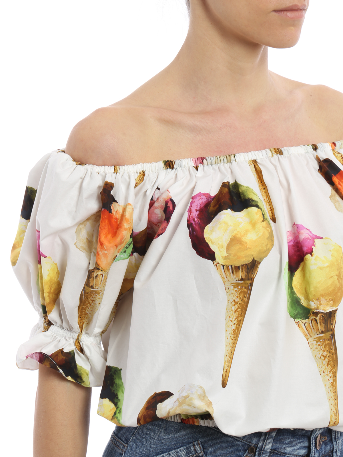 Blouses Dolce & Gabbana - Ice-cream off the shoulder blouse -  F7ZR7TFS54EHWA51