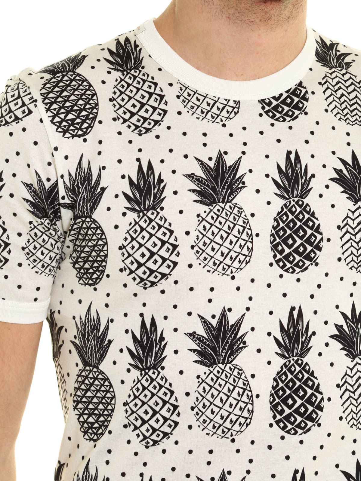 T-shirts Dolce & Gabbana - Pineapple print jersey T-shirt - G8GX8TFS7U0HA852