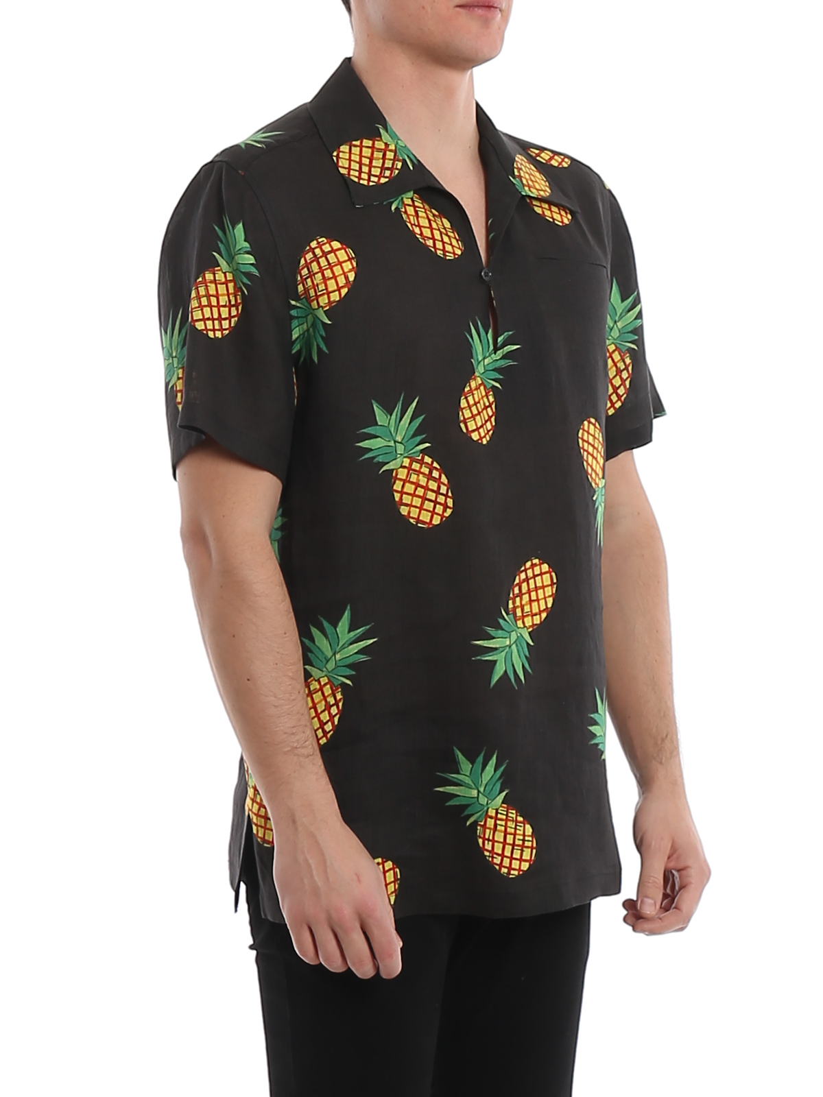 Polo shirts Dolce & Gabbana - Pineapple printed linen polo shirt -  G5HL0TFS4GRHN1LS