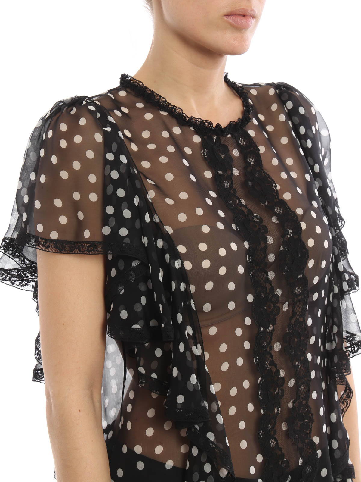 Blouses Dolce & Gabbana - Polka-dot silk chiffon blouse - F7ZC2THS1KDHN56W