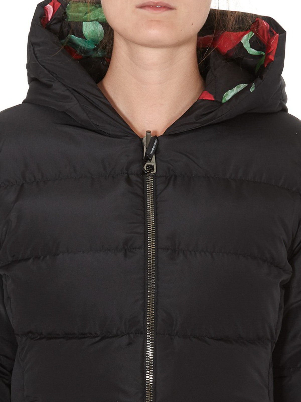 Padded jackets Dolce & Gabbana - Rose print puffer jacket - F9G12TG7TPGS9000