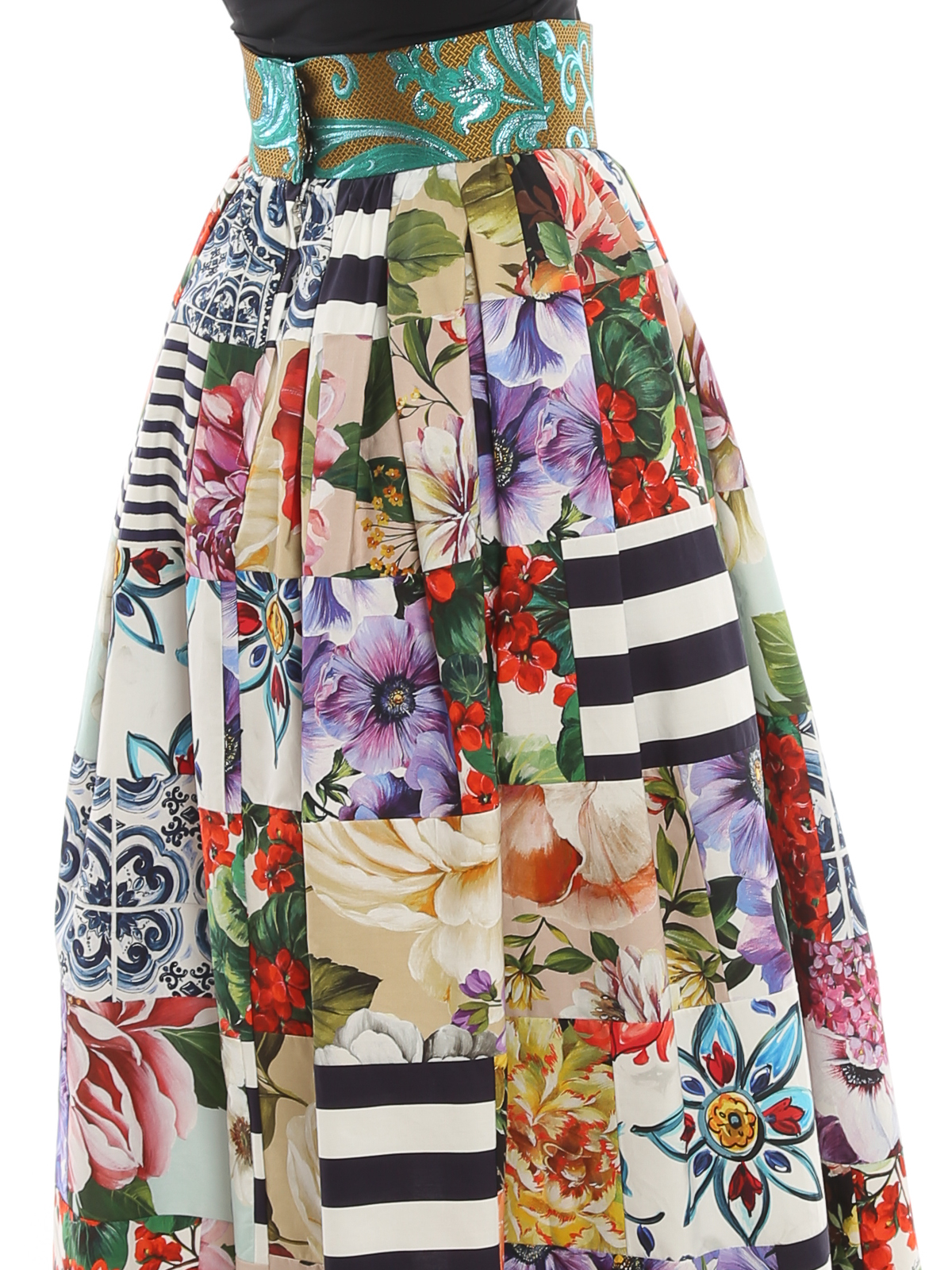 Long skirts Dolce & Gabbana - Sicilian Patchwork skirt - F4B3YTGDY03S9000