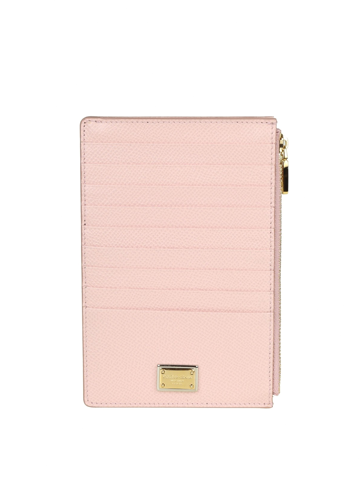 Custodie e cover Dolce \u0026 Gabbana - Porta carte di credito in pelle rosa  pallido - BI1154A10018H402