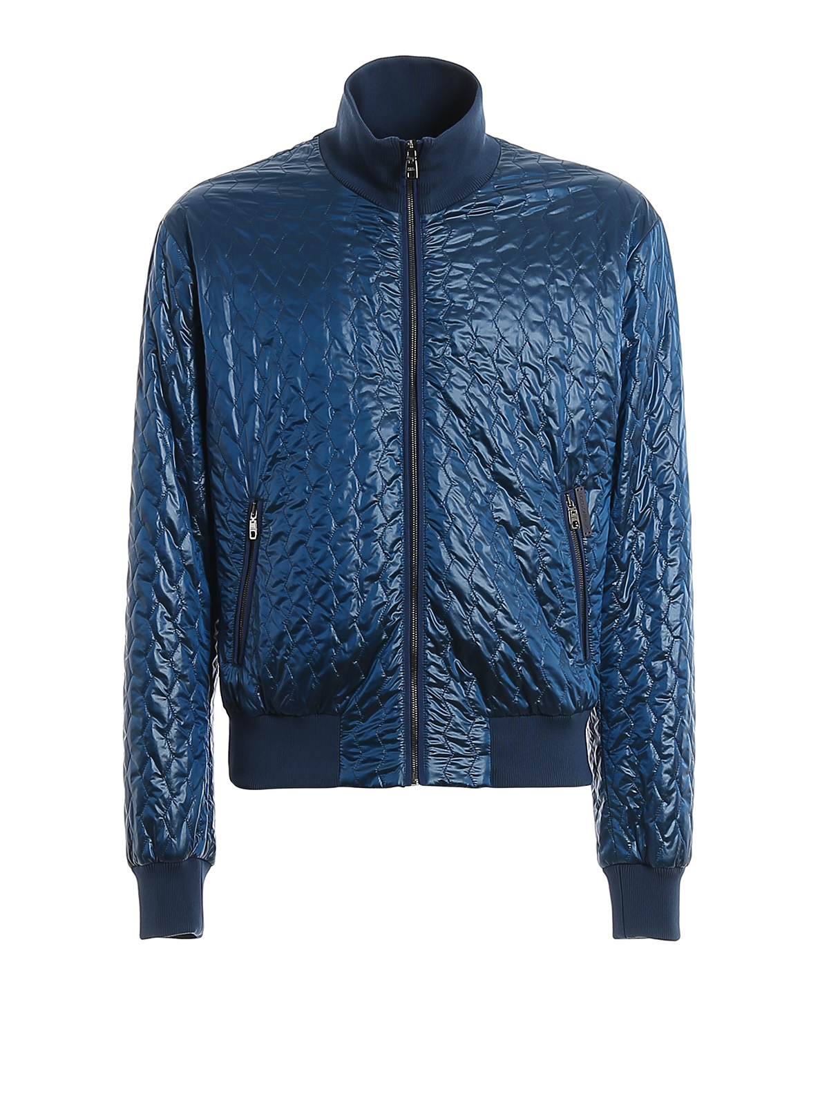 DOLCE & GABBANA PETROL BLUE QUILTED JACKET