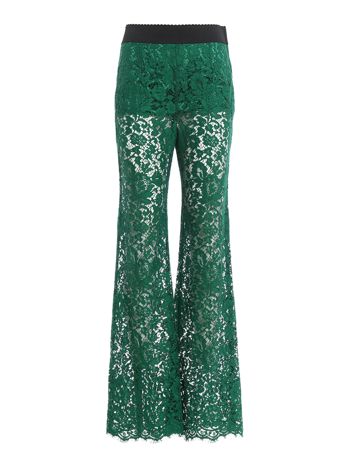 Pantaloni casual Dolce \u0026 Gabbana - Pantaloni palazzo in pizzo floreale -  FTAOFTHLMHWV0237
