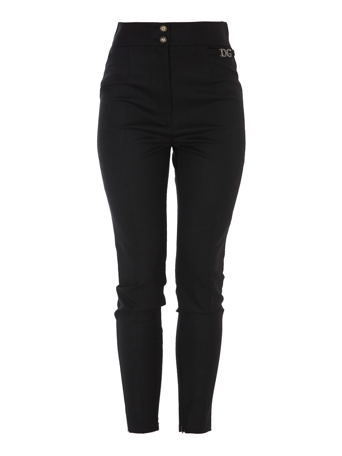 high rise wool trousers