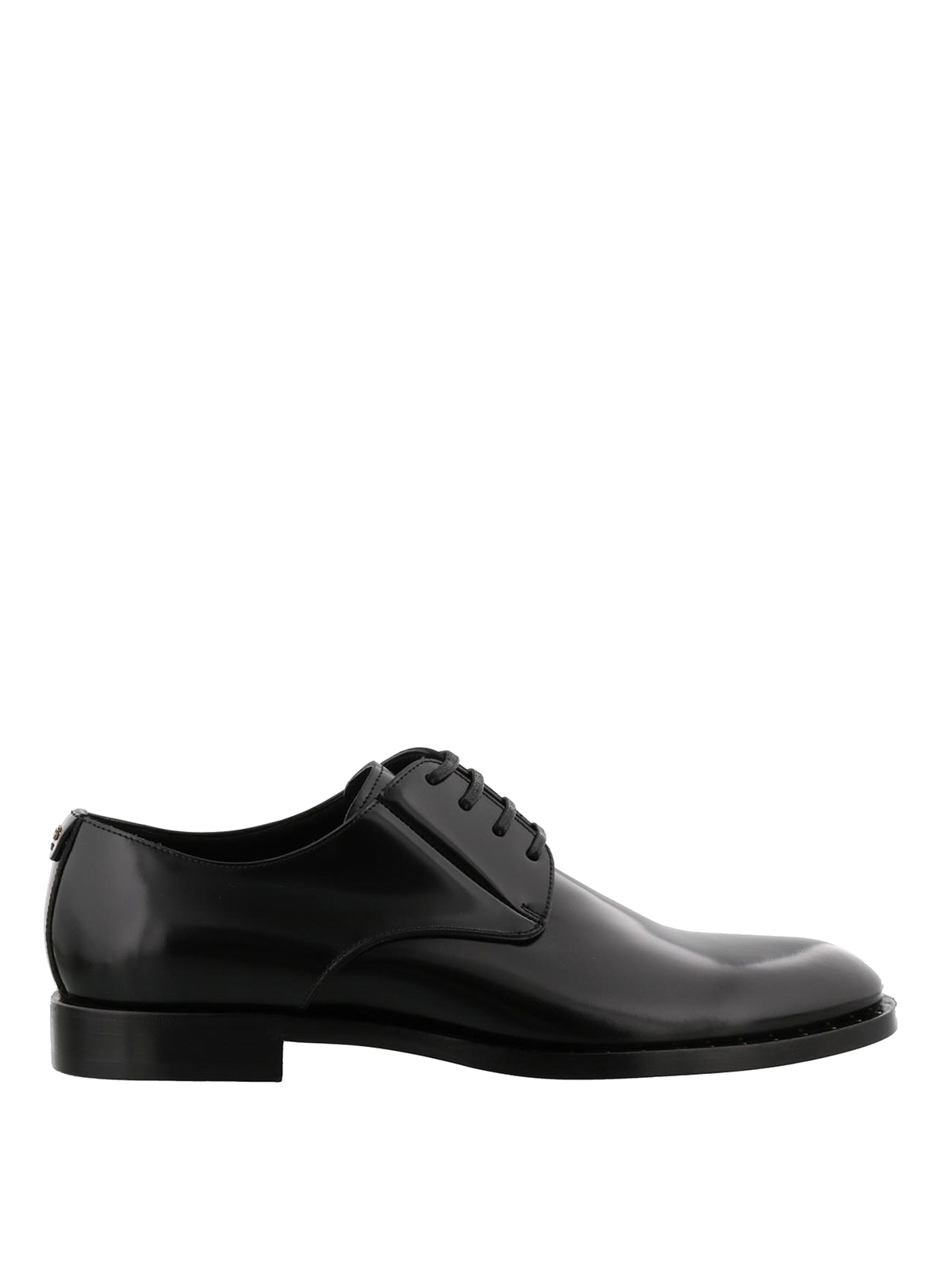 Classic shoes Dolce & Gabbana - Logo detail shiny brushed leather derby ...