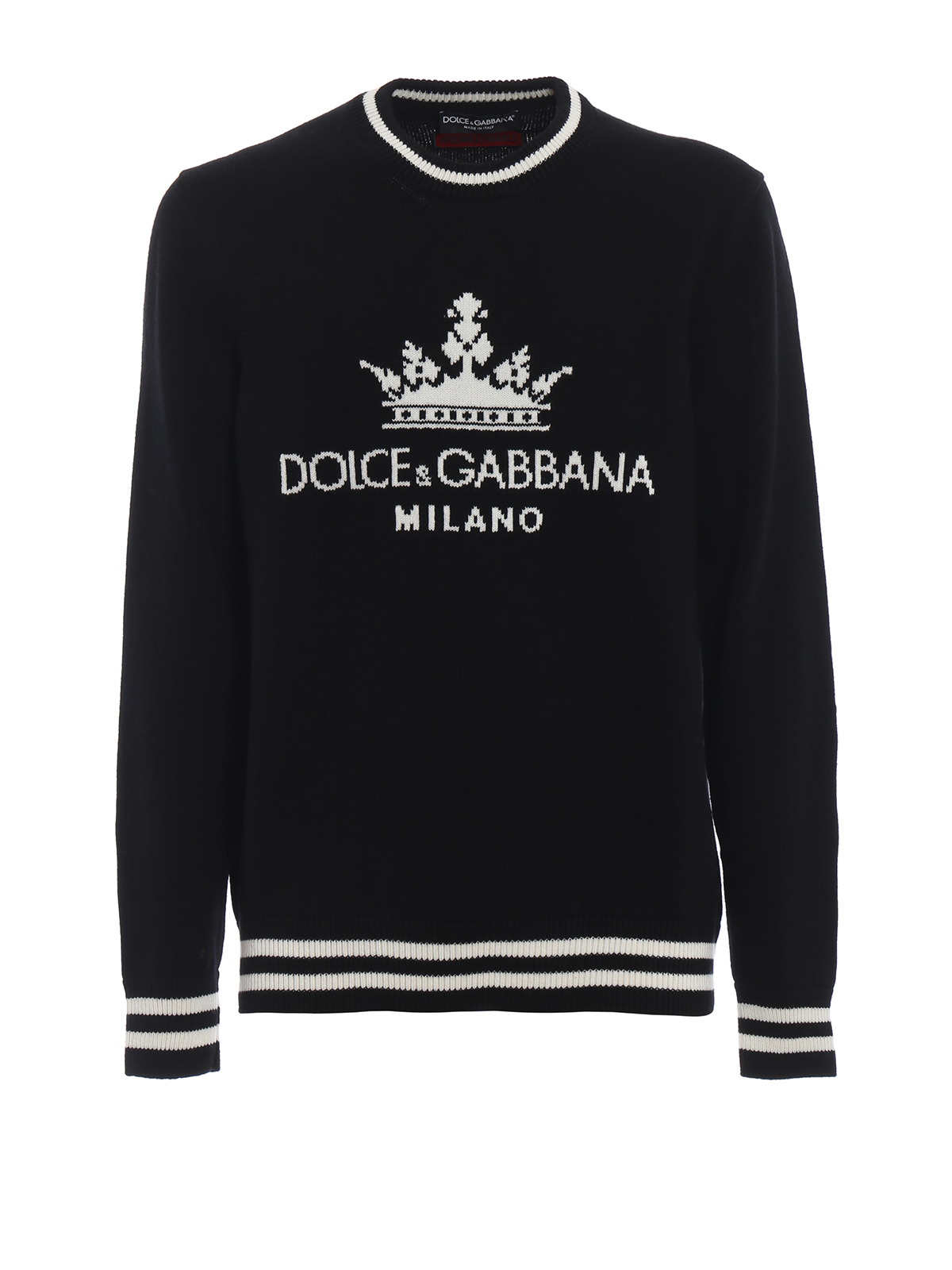Crew necks Dolce & Gabbana - Logo intarsia soft cashmere sweater 