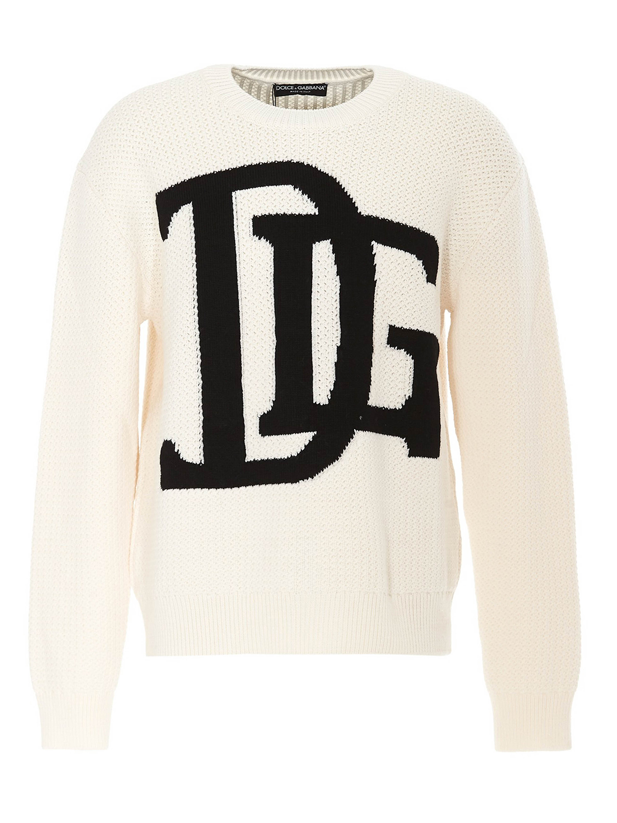 Crew necks Dolce & Gabbana - Logo intarsia sweater - GXB34TJAVXBS9000