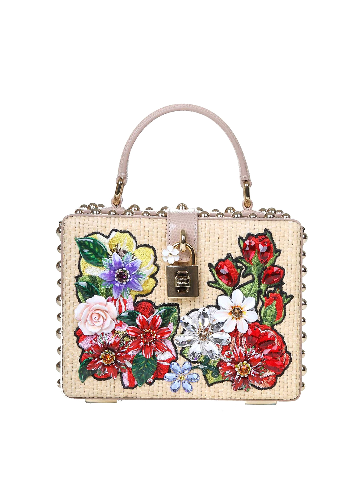 Cross body bags Dolce & Gabbana - Embroidered raffia box bag -  BB5970AJ97089708