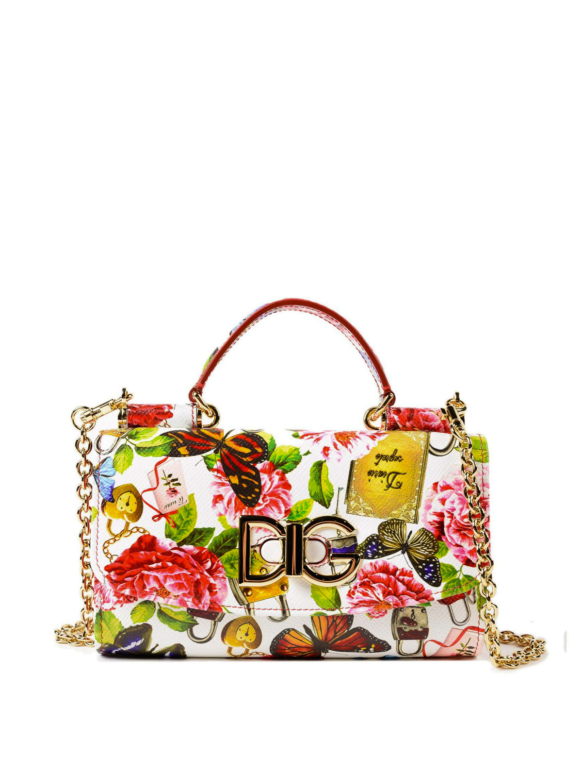 Cross body bags Dolce & Gabbana - Floral print leather Sicily Von Bag -  BI1049AS241HAM60