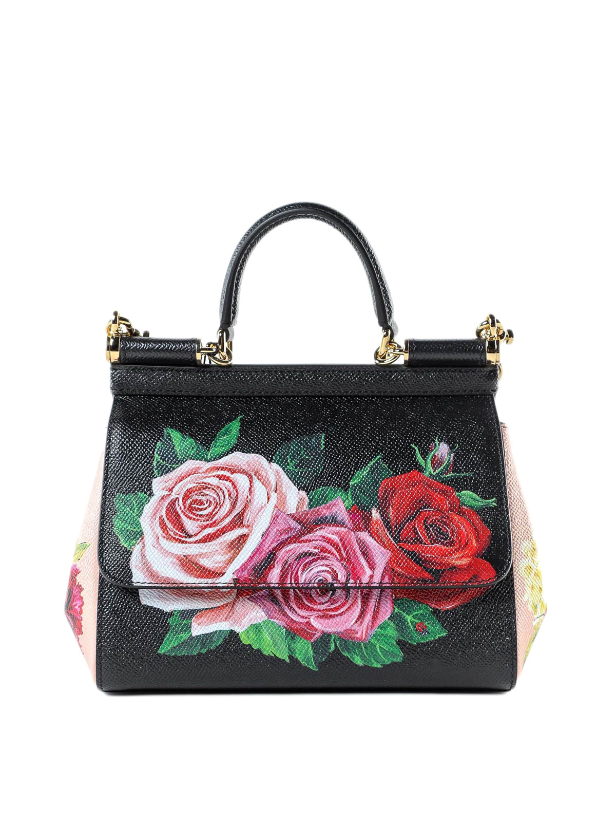 Cross body bags Dolce & Gabbana - Sicily floral print leather small bag -  BB6003AK293HNX46