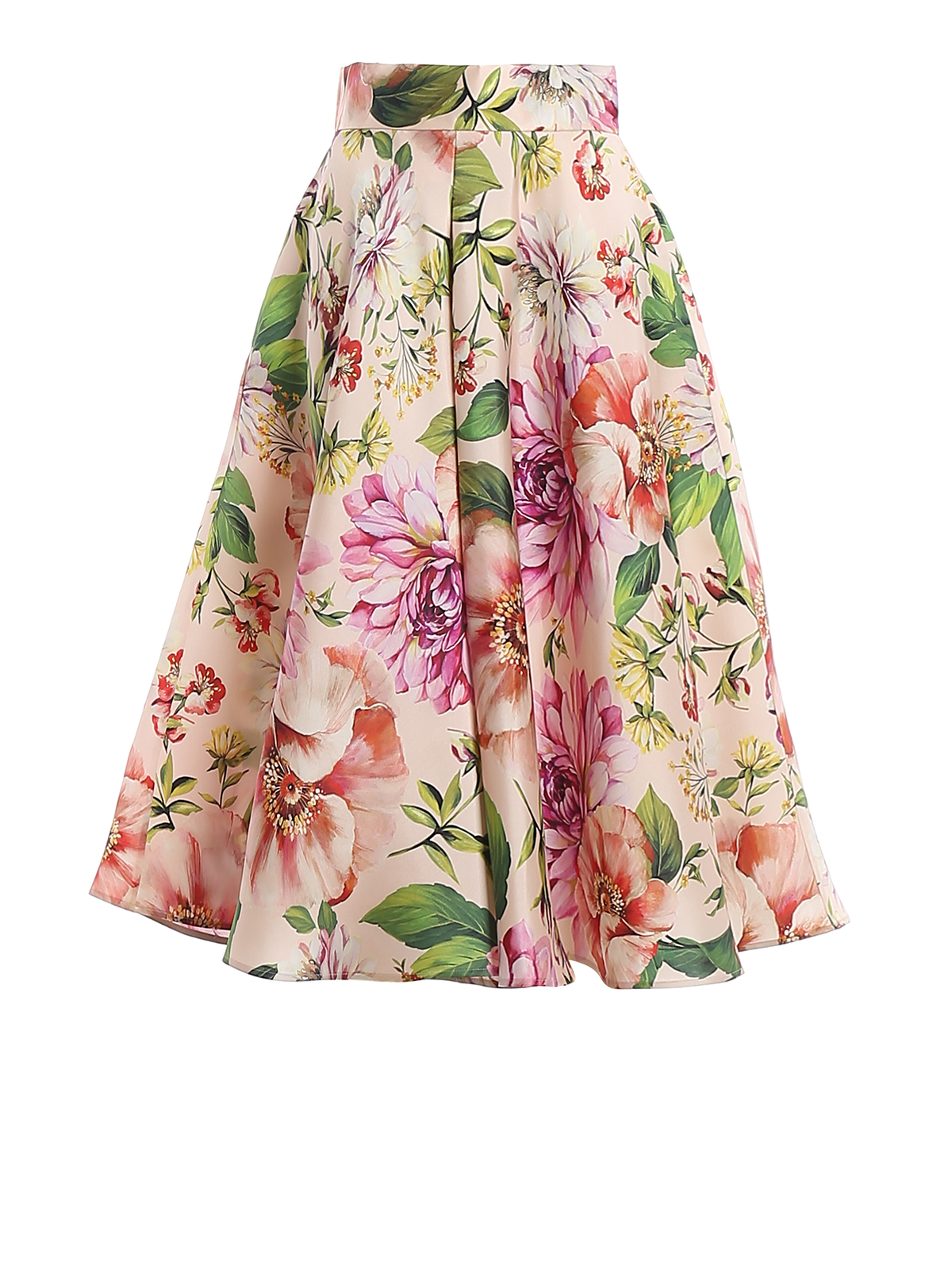 Dolce & Gabbana Silk Jacquard Floral Skirt Womens Clothing Skirts Knee-length skirts 